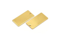 Gold Rectangle Bar, 2 Gold Plated Brass Rectangle Stamping Blanks, Necklace Pendants (30x15x0.80mm) A0772