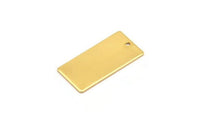Gold Rectangle Bar, 2 Gold Plated Brass Rectangle Stamping Blanks, Necklace Pendants (30x15x0.80mm) A0772