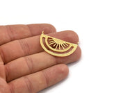 Gold Sun Pendant, Gold Plated Brass Sunshine Pendant With 2 Loops (37x21x0.80mm) N0970
