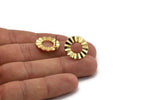 Gold Ring Earring, 2 Gold Plated Brass Ring Stud Earrings (18x1mm) D893 A1168