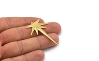 Gold Boom Charm, Gold Plated Brass Boom Charm With 1 Loop (48x32x1.5mm) N1144 H1180