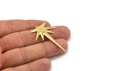 Gold Boom Charm, Gold Plated Brass Boom Charm With 1 Loop (48x32x1.5mm) N1144 H1180