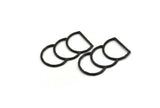 D Shape Connector, Oxidized Black Brass D Shape Connector, Rings (46x25x2mm) N0964 H1134