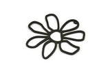 Black Daisy Charm, 2 Oxidized Black Brass Daisy Charms With 1 Hole, Pendants, Earrings (54x1mm) D0646 H0999