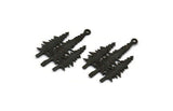 Black Tree Charm, 4 Oxidized Black Brass Tree Charms With 1 Loop, Pendant, Findings (30x21x1mm) N1090