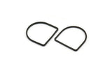 D Shape Rings, 24 Oxidized Black Brass D Shape Connectors, Rings  (19x19x1mm) BS 2329 H1177