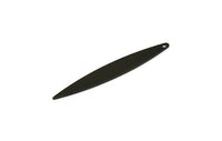 Black Marquise Charm, 12 Oxidized Black Brass Marquise Charms With 1 Hole, Earrings, Pendants (42x6x0.60mm) D0803