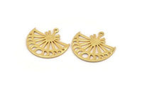Moon Phases Charm, Gold Plated Brass Moon Phases Pendant With 1 Loop, Finding (29x27x1mm) N1311