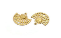 Moon Phases Charm, Gold Plated Brass Moon Phases Pendant With 1 Loop, Finding (29x27x1mm) N1311