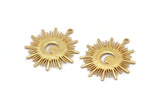 Gold Moon Charm, Gold Plated Brass Crescent Moon Charm With 1 Loop (36x32x1mm) N1479
