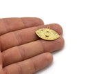 Gold Eye Charm, Gold Plated Brass Eye Charm With 1 Loop, Pendant - Pad Size 6mm (29x20mm) N1489