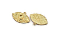 Gold Eye Charm, Gold Plated Brass Eye Charm With 1 Loop, Pendant - Pad Size 6mm (29x20mm) N1489