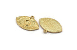 Gold Eye Charm, Gold Plated Brass Eye Charm With 1 Loop, Pendant - Pad Size 6mm (29x20mm) N1489
