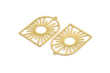 Brass Sun Charm, 6 Raw Brass Sun Shaped Charms With 1 Loop, Charm Pendants, Findings (34x24x0.60mm) A5205
