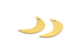 Brass Moon Charm, 24 Raw Brass Crescent Moon Charms With 1 Hole (17x6x0.60mm) A4756