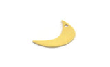 Brass Moon Charm, 24 Raw Brass Crescent Moon Charms With 1 Hole (17x6x0.60mm) A4756