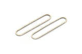 Silver Oval Charm, 12 Antique Silver Plated Brass Oval Rings, Connectors (40x8x1mm) D1289 Q0123