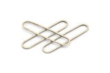Silver Oval Charm, 12 Antique Silver Plated Brass Oval Rings, Connectors (40x8x1mm) D1289 Q0123