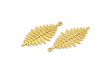 Brass Leaf Charm, 12 Raw Brass Acacia Leaf Charms With 1 Loop, Findings (32x15x0.60mm) A4778