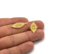 Brass Leaf Charm, 24 Raw Brass Acacia Leaf Charms With 1 Loop, Findings (27x13x0.60mm) A4779