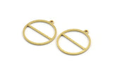 Brass Round Charm, 24 Raw Brass Round Shaped Charms With 1 Loop, Charm Pendants (23.5x21x1mm) A4703