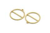 Brass Round Charm, 24 Raw Brass Round Shaped Charms With 1 Loop, Charm Pendants (23.5x21x1mm) A4703