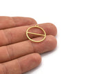 Brass Round Charm, 24 Raw Brass Round Shaped Charms With 1 Loop, Charm Pendants (23.5x21x1mm) A4703