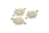 Silver Sunny Connector, 24 Silver Tone Brass Sunny Connectors With 2 Loops (18x13x0.60mm) D0570 H0881