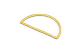 Brass Half Moon - 24 Raw Brass Semi Circle Connectors (15x28x0.80mm) A4832