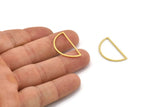 Brass Half Moon - 24 Raw Brass Semi Circle Connectors (15x28x0.80mm) A4832