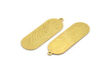 Brass Leaf Charm, 6 Raw Brass Oval Leaf Charms With 1 Loop, Charm Pendants (12x34x0.60mm) A4930