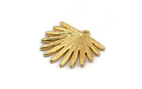 Gold Sun Charm, Gold Plated Brass Sunshine Charm With 1 Loop, Pendant, Earring (26x24x2mm) N1270 H0988