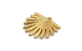 Gold Sun Charm, Gold Plated Brass Sunshine Charm With 1 Loop, Pendant, Earring (26x24x2mm) N1270 H0988