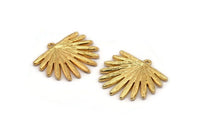 Gold Sun Charm, Gold Plated Brass Sunshine Charm With 1 Loop, Pendant, Earring (26x24x2mm) N1270 H0988