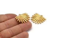 Gold Sun Charm, Gold Plated Brass Sunshine Charm With 1 Loop, Pendant, Earring (26x24x2mm) N1270 H0988