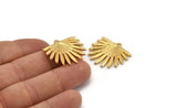 Gold Sun Charm, Gold Plated Brass Sunshine Charm With 1 Loop, Pendant, Earring (26x24x2mm) N1270 H0988