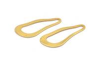 Gold Irregular Charm, 2 Gold Plated Brass Irregular Charms Without Hole, Findings (51x21x1mm) D0679