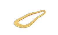 Gold Irregular Charm, 2 Gold Plated Brass Irregular Charms Without Hole, Findings (51x21x1mm) D0679