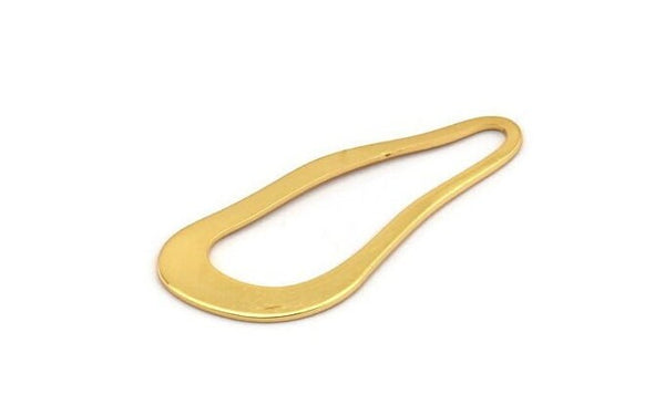 Gold Irregular Charm, 2 Gold Plated Brass Irregular Charms Without Hole, Findings (51x21x1mm) D0679