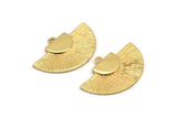 Gold Medal Charm, Gold Plated Brass Badge Charm Pendant With 1 Loop, Earring, Finding (35x20mm) N0791