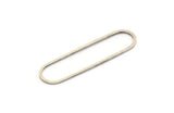 Silver Oval Charm, 12 Antique Silver Plated Brass Oval Rings, Connectors (50x13x1mm) D1288