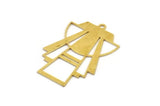 Brass Triangle Charm, 8 Raw Brass Triangle Shaped Charms With 1 Loop (34x24x0.60mm) A4991