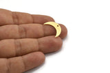 Brass Moon Charm, 12 Raw Brass Crescent Moon Charms With 1 Hole (21x6x1mm) A5305