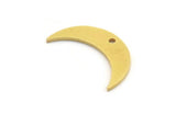 Brass Moon Charm, 12 Raw Brass Crescent Moon Charms With 1 Hole (21x6x1mm) A5305