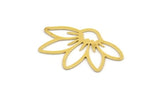 Brass Flower Charm, 12 Raw Brass Flower Charms, Charm Pendants, Findings (33x22x0.60mm) A5007