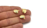 Gold Shell Charm, 2 Gold Plated Brass Shell Charms With 1 Loop, Earrings, Findings (14x9mm) N1047