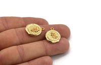 Gold Leaf Charm, 2 Gold Plated Brass Leaf Charm Earrings With 1 Loop, Pendants, Findings (16x18mm) N0887