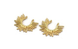 Gold Sun Charm, 2 Gold Plated Brass Sunshine Charms With 2 Loops, Pendants (31x25x1.5mm) N1280