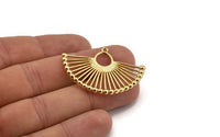 Gold Ethnic Pendant , Gold Plated Brass Ethnic Motif Pendant With 1 Loop, Finding, Earring, Charm (43x29mm) N0872