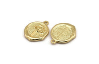 Altın Papatya Charm, 1 Halkalı 2 Altın Kaplama Pirinç Çiçek Charm Küpe, Kolye Uçları, Bulgular (16x18mm) N0889